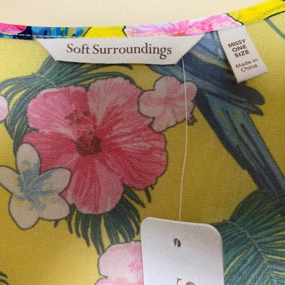 Soft Surroundings Tropical Open Front Topper Swim Cover-up NWT Beach Vacation - Picture 5 of 8